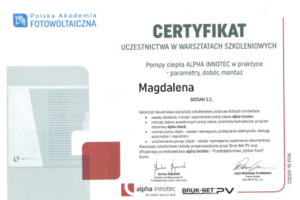 Certyfikat pompa Magdalena